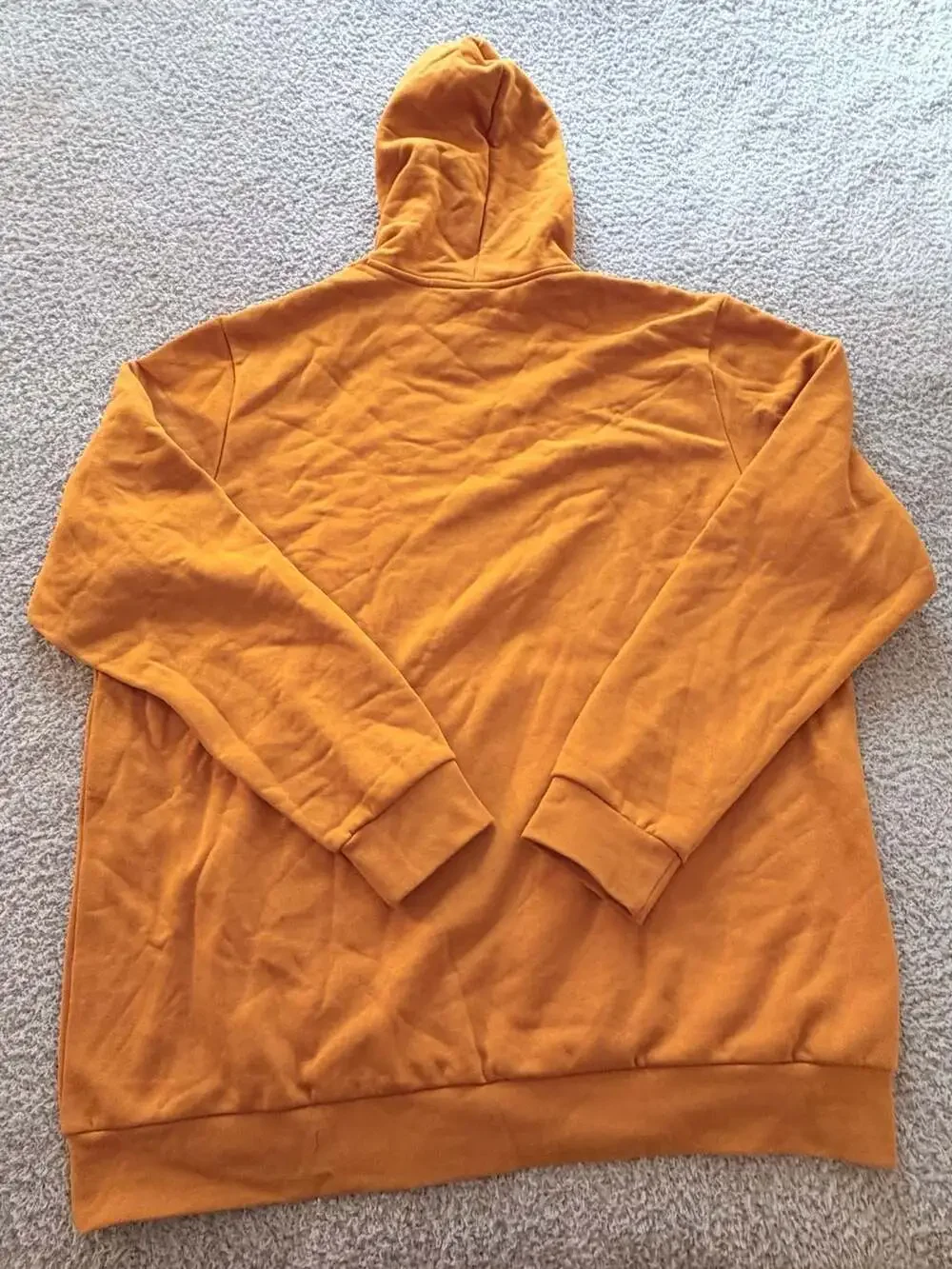 Adidas Sweatshirt Men Large Orange Logo Pullover Hoodie Athletic Gym Run Trefoil